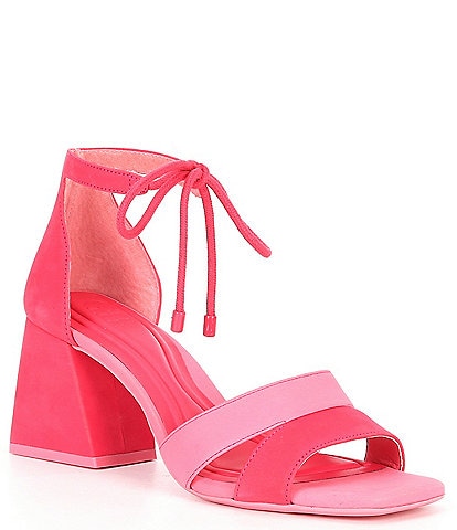 GB Late-Nite Colorblock Suede Ankle Tie Dress Sandals