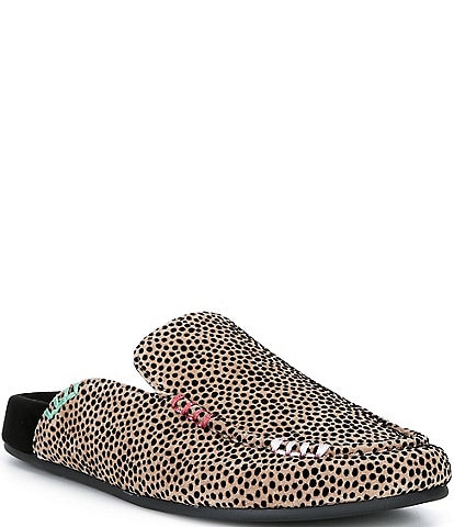 GB Lazy Daze Cheetah Print Rainbow Whipstitch Clogs