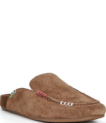 GB Lazy-Daze Suede Rainbow Whipstitch Clogs