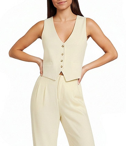 GB Coordinating Linen Blend Vest