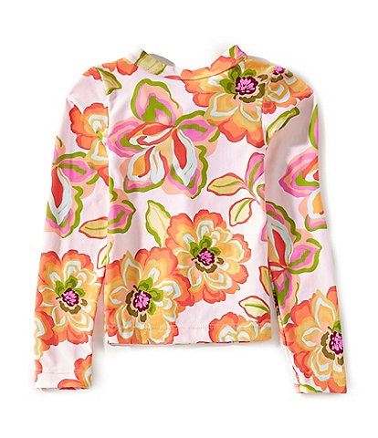 GB Little Girls 2-6X Long Sleeve Tie Back Floral Rashguard