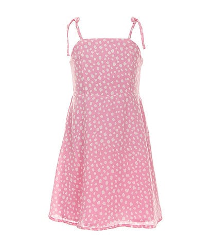 GB Little Girls 2T-6X Dotted Print Tie Strap Dress