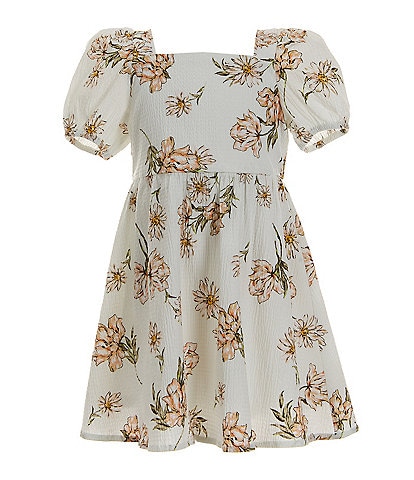 GB Social Little Girls 2T-6X Floral Jacquard Dress