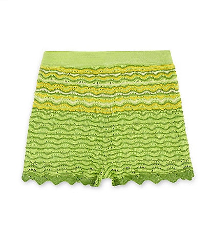 GB Little Girls 2T-6X High Rise Crochet Pull-On Shorts