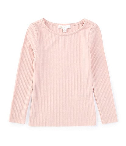 GB Little Girls 2T-6X Long Sleeve Knit Ribbed T-Shirt