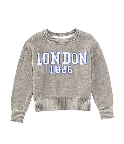 GB Little Girls 2T-6X Long Sleeve London Design Crew Sweater