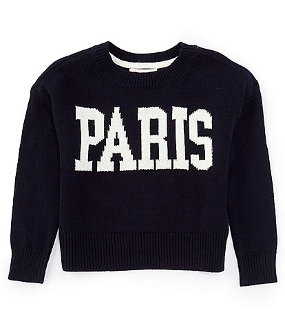 GB Little Girls 2T-6X Long Sleeve Paris DesignCrew Sweater