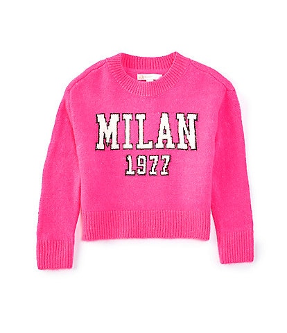 GB Little Girls 2T-6X Long Sleeve Milan 1977 Graphic Crew Sweater