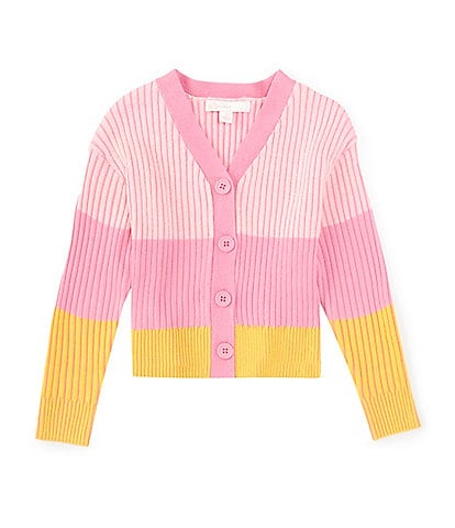 GB Little Girls 2T-6X Long Sleeve Striped Cardigan Sweater