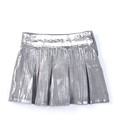 GB Little Girls 2T-6X Pleated Metallic Mini Skirt