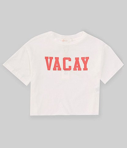 GB Little Girls 2T-6X Short Sleeve Boxy Vacay Graphic Cropped T-Shirt