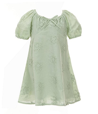 GB Little Girls 2T-6X Short Sleeve Lace Floral Mini Dress