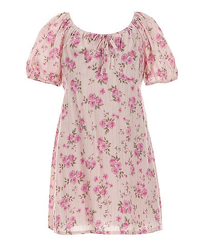GB Little Girls 2T-6X Short-Sleeve Maxi Lurex Floral Dress