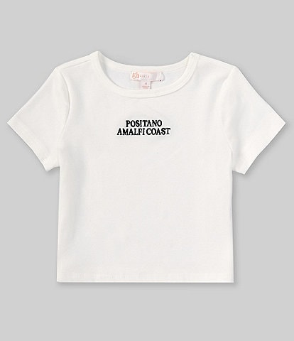 GB Little Girls 2T-6X Short Sleeve Positano Amalfi Coast Crop Graphic T-Shirt