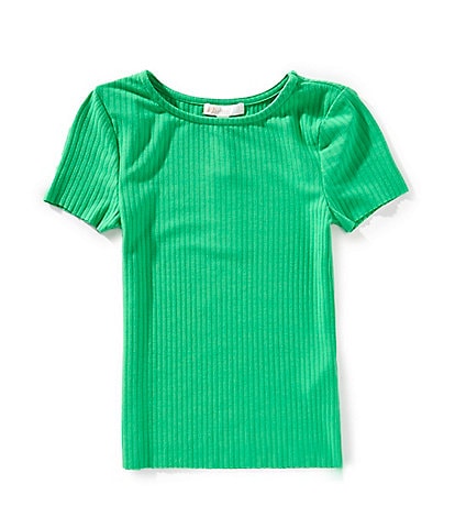 GB Little Girls 2T-6X Short Sleeve Rib Knit Top