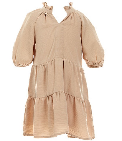 GB Little Girls 2T-6X Short Sleeve Tiered Ruffle Dress