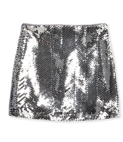GB Little Girls 2T-6X Silver Sequin Skirt