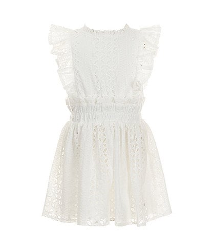 GB Little Girls 2T-6X Family Matching Sleeveless Lace Ruffle Dress
