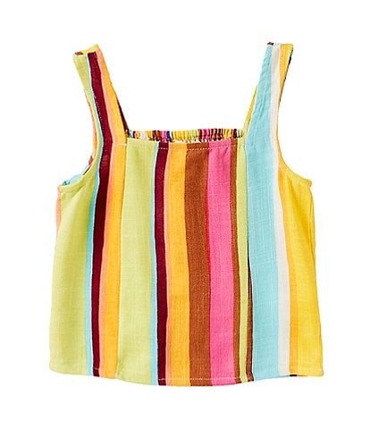 GB Little Girls 2T-6X Sleeveless Stripe Print Crop Tank