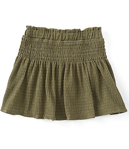 GB Girls Little Girls 2T-6X Smocked High Waisted Textured Woven Mini Skirt