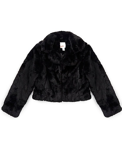GB Little Girls Long Sleeve Faux Fur Coat
