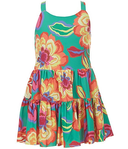 GB Little Girls T-6X Floral Printed Active Dress