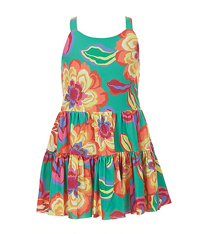 GB Little Girls T-6X Floral Printed Active Dress