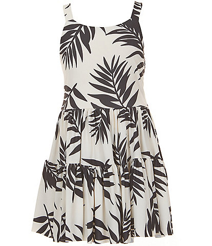 GB Little Girls T-6X Leaf Printed Active Dress