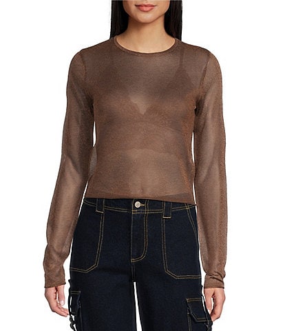 GB Lurex Mesh Sweater Top