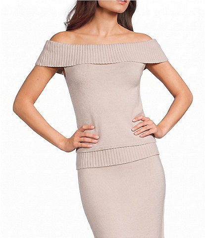 GB Off-The-Shoulder Coordinating Sweater