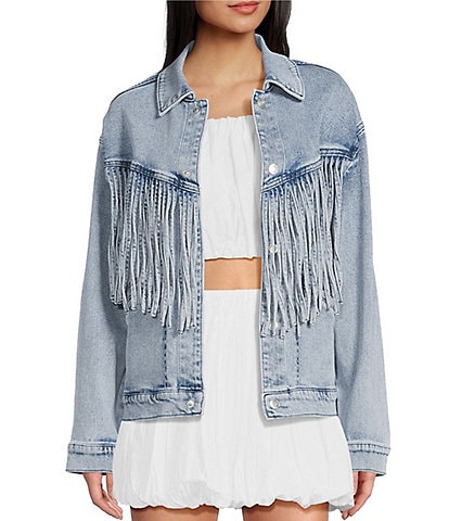 GB Oversized Fringe Denim Jacket