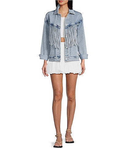 GB Oversized Fringe Denim Jacket