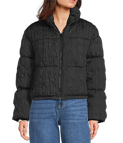GB Pleated Collared Puffer Jacket