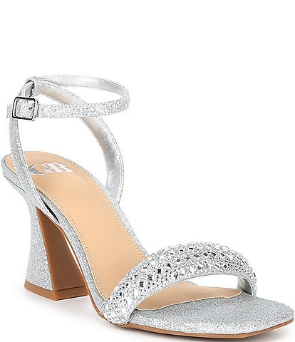 GB Razl-Dazl Rhinestone Sculpted Heel Dress Sandals