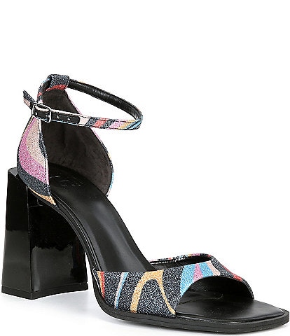 GB Role-Model Glitter Mod Swirl Block Heel Sandals