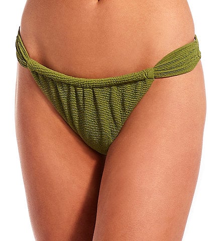 GB Scrunchie Ruched Side Tunnel High Leg Hipster Swim Bottom