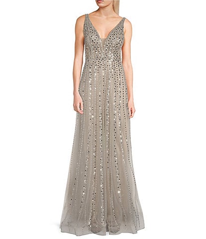 silver formal dresses: Women's Dresses