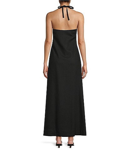 slim fit dress slacks Claire Ruffle Tiered Maxi Dress in Black Large main image 0