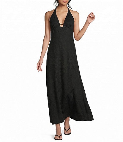 GB Solid Halter Maxi Dress