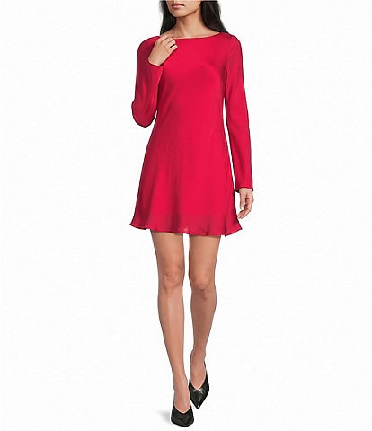 GB Allie Long Sleeve Satin Mini Dress