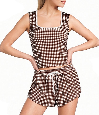 GB Square Neck Gingham Coordinating Tank