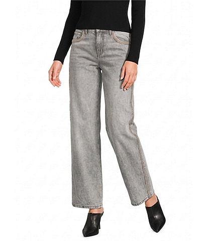 GB Studded Sequin Straight Leg Jeans