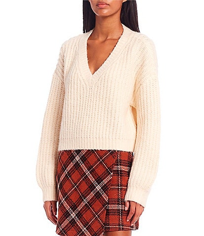 GB V-Neck Long Sleeve Cozy Sweater