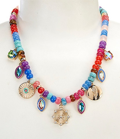 Gemma Layne Beaded Statement Necklace With Charms