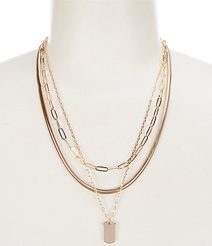 Gemma Layne Charm Multi Layer Chain Short Pendant Necklace