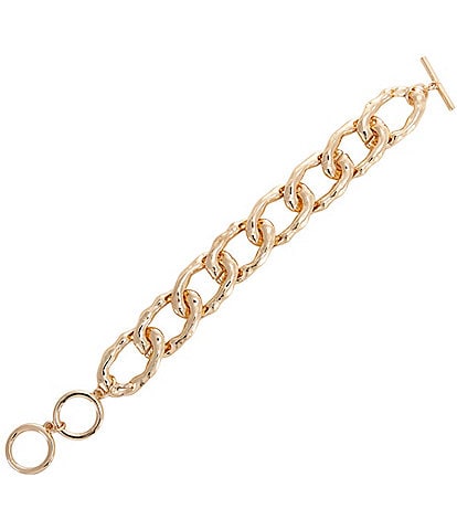 Gemma Layne Crinkled Oval Link Chain Line Bracelet