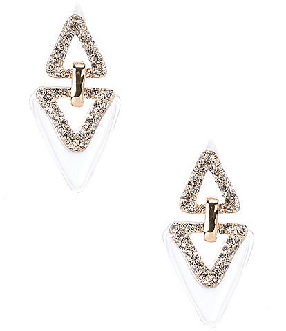 Gemma Layne Crystal Pave Upside Down Triangle Drop Earrings