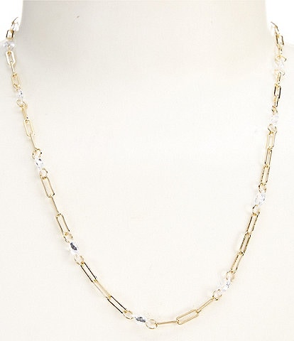 Gemma Layne Cubic Zirconia Stones Paperclip Chain Necklace