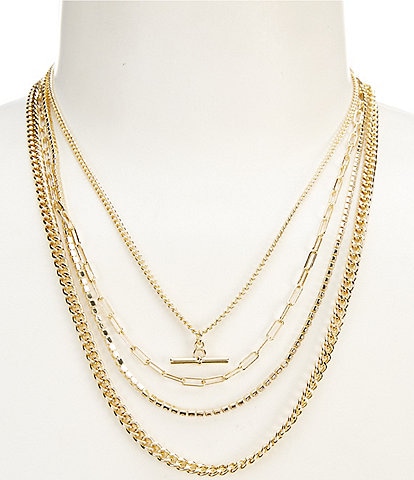 Gemma Layne Delicate Chain Short Multi Strand Necklace