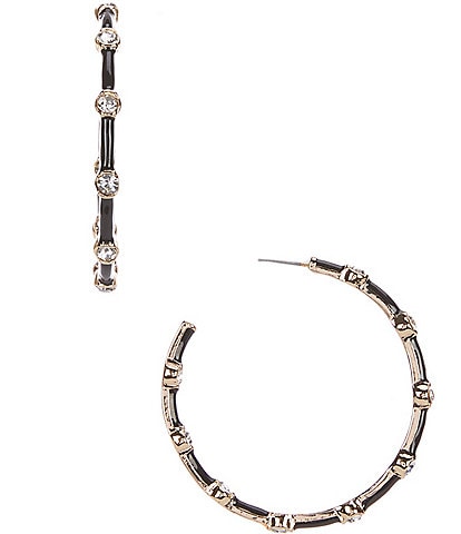 Gemma Layne Enamel Hoop Earrings with Stones